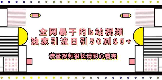 全网最干的b站视频独家引流日引50到80+流量视频很长请耐心看完-星河网创