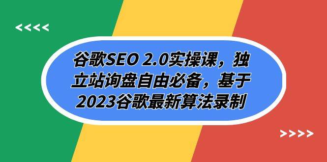 谷歌SEO 2.0实操课,独立站询盘自由必备,基于2023谷歌最新算法录制(94节-星河网创