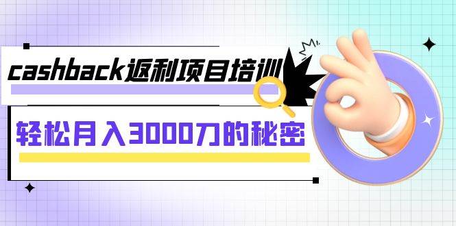 cashback返利项目培训：轻松月入3000刀的秘密（8节课）-星河网创