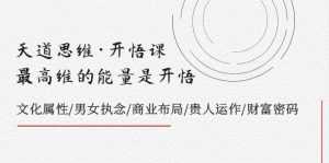 天道思维·开悟课-最高维的天道思维·开悟课-最高维的能量是开悟，文化属性/男女执念/商业布局/贵人运作/财富密码-星河网创