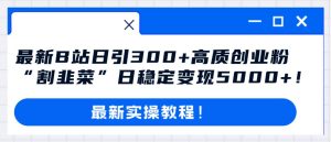 最新B站日引300+高质创业粉教程！“割韭菜”日稳定变现5000+！-星河网创