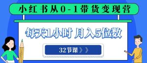 小红书 0-1带货变现营，每天1小时，轻松月入5位数（32节课）-星河网创