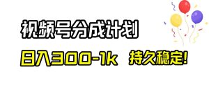 视频号分成计划，日入300-1k，持久稳定！-星河网创