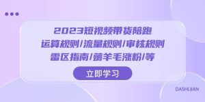 2023短视频·带货陪跑：运算规则/流量规则/审核规则/雷区指南/薅羊毛涨粉..-星河网创