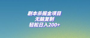 剧本杀掘金项目，无脑复制，轻松日入200+-星河网创