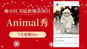 小红书最新爆款项目，Animal秀，7天变现1w+-星河网创