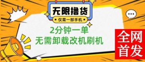 小白也可无脑操作，一部手机无限撸0.01商品，2分钟一单，无需卸载刷机改机-星河网创