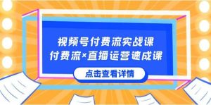 视频号付费流实战课，付费流×直播运营速成课，让你快速掌握视频号核心运..-星河网创