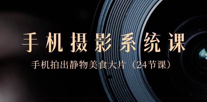 0基础-手机摄影系统课，手机拍出静物美食大片（24节课）-星河网创