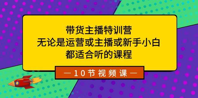带货主播特训营:无论是运营或主播或新手小白,都适合听的课程-星河网创