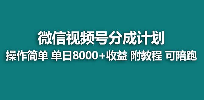 【蓝海项目】视频号分成计划最新玩法，单天收益8000+，附玩法教程-星河网创