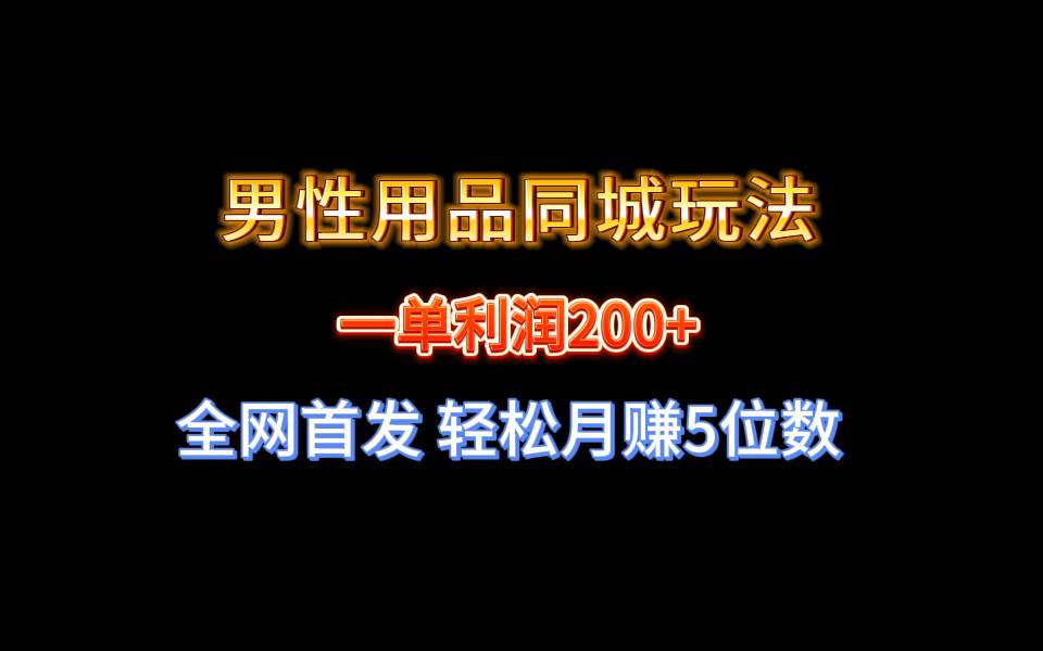 全网首发 一单利润200+ 男性用品同城玩法 轻松月赚5位数-星河网创