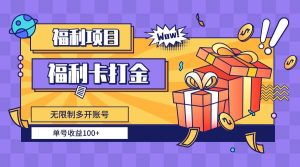 福利卡打金，无限制多开账号，单号收益100+-星河网创