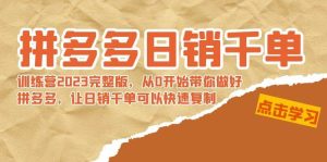 拼多多日销千单训练营2023完 拼多多日销千单训练营2023完整版，从0开始带你做好拼多多，让日销千单可以快速复制-星河网创