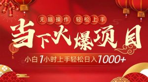 当下火爆项目，操作简单，小白仅需1小时轻松上手日入1000+-星河网创