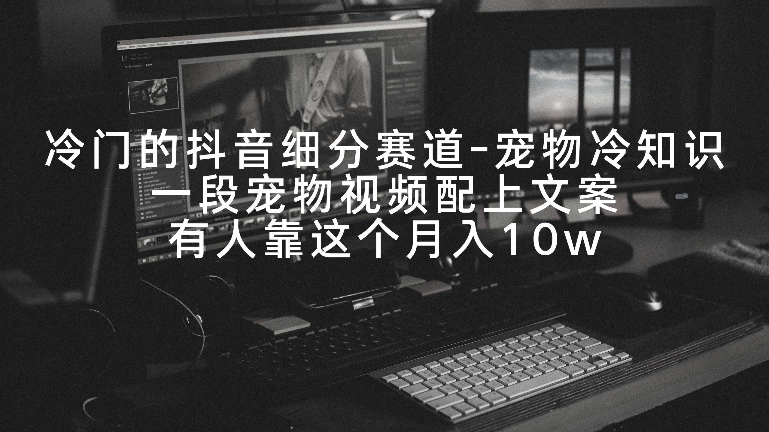 冷门的抖音细分赛道-宠物冷知识，一段宠物视频配上文案，有人靠这个月入10w-星河网创