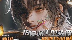 iPad插画课伪厚涂美型头像插画特训班（13节视频课）-星河网创