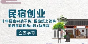 民宿创业：十年民宿实战干货，拒绝纸上谈兵，手把手教你从0到1做民宿-星河网创