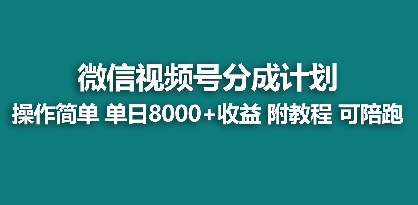 【蓝海项目】视频号分成计划，快速开通收益，单天爆单8000+，送玩法教程-星河网创