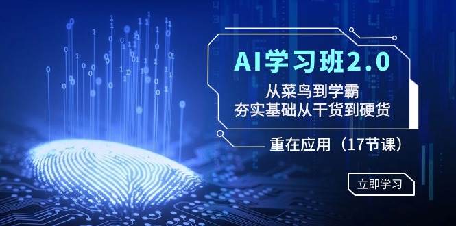 AI学习班2.0:从菜鸟到学霸,夯实基础从干货到硬货,重在应用(17节课)-星河网创