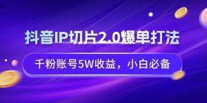 抖音IP切片2.0爆单打法，千粉账号5W收益，小白必备-星河网创