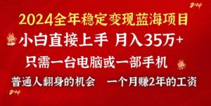 2024蓝海项目 小游戏直播 单日收益10000+，月入35W,小白当天上手-星河网创
