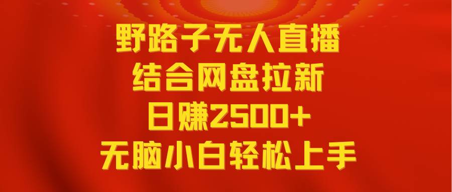 无人直播野路子结合网盘拉新，日赚2500+多平台变现，小白无脑轻松上手操作-星河网创