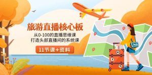旅游-直播核心板，从0-100的直播思维课，打造头部直播间的系统课-星河网创