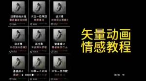 矢量动画情感教程：高点赞涨粉，适合情感、思维、创业教育等赛道-星河网创