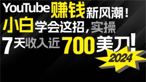 2024 YouTube赚钱新风潮！小白学会这招，7天收入近7百美金！-星河网创