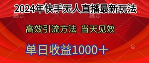 2024年快手无人直播最新玩法轻松日入1000+-星河网创