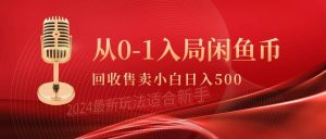 从0-1入局闲鱼币回收售卖，当天收入500+-星河网创