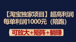 【淘宝独家项目】超高利润：每单利润1000元-星河网创