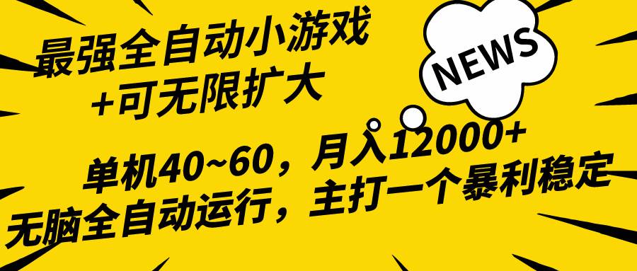 2024最新全网独家小游戏全自动，单机40~60,稳定躺赚，小白都能月入过万-星河网创