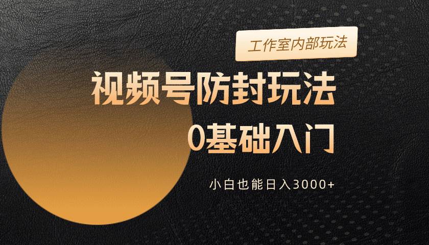 2024视频号升级防封玩法,零基础入门,小白也能日入3000+-星河网创