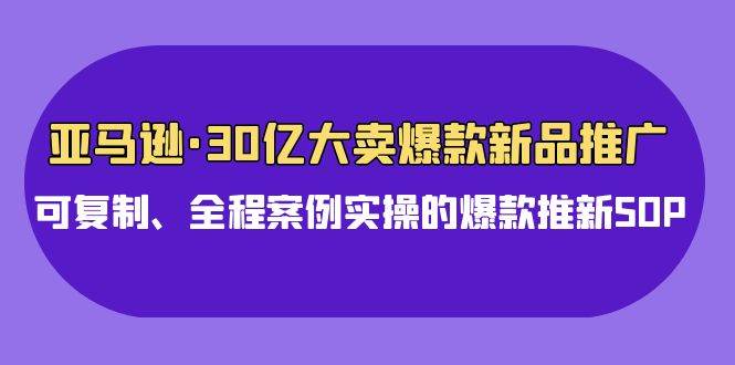 亚马逊30亿·大卖爆款新品推广，可复制、全程案例实操的爆款推新SOP-星河网创