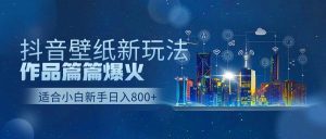 抖音壁纸号新玩法，作品篇篇爆火，日收益500+-星河网创