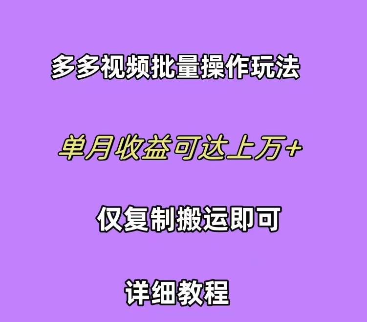 拼多多视频带货快速过爆款选品教程 每天轻轻松松赚取三位数佣金 小白必…-星河网创