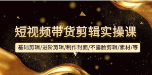 短视频带货剪辑实操课：基础剪辑/进阶剪辑/制作封面/不露脸剪辑/素材/等等-星河网创