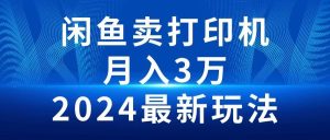 2024闲鱼卖打印机,月入3万2024最新玩法-星河网创