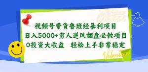 视频号带货鲁班经暴利项目，日入5000+，穷人逆风翻盘必做项目，0投资…-星河网创
