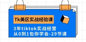 Tk美区实战经验课程分享，3年tiktok实战经营，从0到1包你学会（29节课）-星河网创