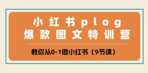 小红书 plog爆款图文特训营，教你从0-1做小红书（9节课）-星河网创