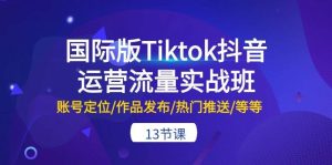 国际版Tiktok抖音运营流量实战班：账号定位/作品发布/热门推送/等等-13节-星河网创