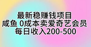最新稳赚钱项目 咸鱼 0成本卖爱奇艺会员 每日收入200-500-星河网创