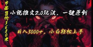 原创漫画小说推文2.0玩法，单日最高3000+，ai全自动产出，可参加中视频…-星河网创