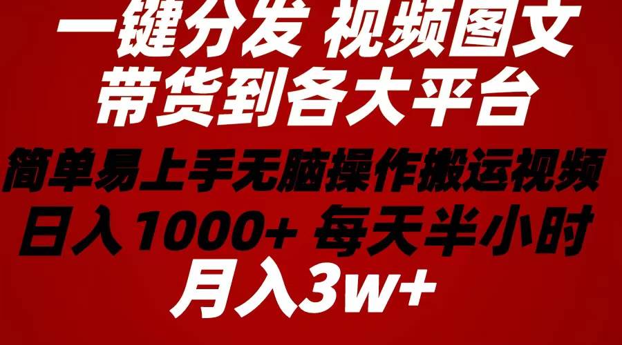 2024年 一键分发带货图文视频  简单易上手 无脑赚收益 每天半小时日入1…-星河网创