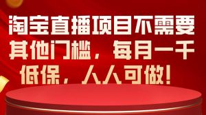 淘宝直播项目不需要其他门槛，每月一千低保，人人可做！-星河网创