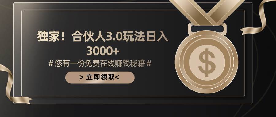 游戏合伙人3.0,日入3000+,无限扩大的蓝海项目-星河网创