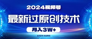 2024视频号最新过原创技术，当天起号，收益稳定，月入3W+-星河网创